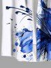 Plus Size Flowers Paint Splatter Printed Buttons Pocket Hawaii Shirt For Men -  