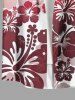 Plus Size Hibiscus Flower Tropical Print Buttons Pocket Hawaii Shirt For Men -  