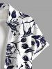 Chemise Fleurs et Feuilles Imprimées avec Poche de Grande Taille pour Homme - Noir L