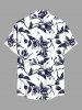 Plus Size Flowers Leaf Print Buttons Pocket Hawaii Shirt For Men -  