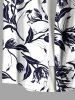 Plus Size Flowers Leaf Print Buttons Pocket Hawaii Shirt For Men -  