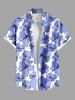 Costume de Plage Grande Taille Imprimé à Fleurs Assorti pour la Plage - Bleu 