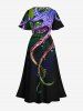Colorful Octopus Bubble Seabed Print Hawaii Plus Size Matching Outfit For Couples -  