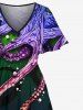 Colorful Octopus Bubble Seabed Print Hawaii Plus Size Matching Outfit For Couples -  
