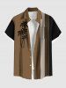 Coconut Tree Stripes Colorblock Print Plus Size Matching Hawaii Beach Outfit For Couples -  