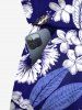 Tropical Flower Leaf Print Plus Size Matching Hawaii Beach Outfit For Couples -  