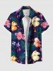 Colorful Floral Tropical Leaves Print Plus Size Matching Hawaii Beach Outfit For Couples -  