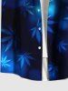Plus Size Ombre Maple Leaf Print Hawaii Button Pocket Shirt For Men -  