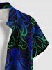 Chemise hawaïenne grande taille à imprimé poulpe ombré et poches boutonnées pour homme - Noir 2XL