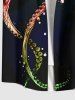 Plus Size Colorful Octopus Bubble Seabed Print Hawaii Button Pocket Shirt For Men -  