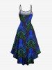 Robe caraco asymétrique taille plus à imprimé poulpe ombré style hawaïen - Noir S