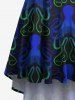 Robe caraco asymétrique taille plus à imprimé poulpe ombré style hawaïen - Noir S