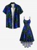 Plus Size Ombre Octopus Print Hawaii High Low Asymmetric Cami Dress -  