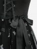 Glitter Silver Hot Stamping Butterfly Print Mesh Lace Up A Line Cami Dress with Removable Belt -  