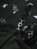 Glitter Silver Hot Stamping Butterfly Print Mesh Lace Up A Line Cami Dress with Removable Belt -  