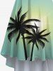 Plus Size Coconut Tree Sun Ombre Print High Low Hawaii Cami Dress -  