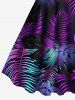 Robe Enveloppante Imprimée de Feuilles Tropicales Colorées - Noir 4X