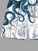 Plus Size Octopus Sailboat Starfish Mermaid Cruise Print Hawaii Beach Shorts For Men -  