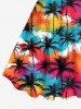 Tenue de Plage Grande Taille Imprimé Cocotiers et Arc-en-Ciel pour Couples - Multi-A 