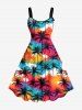 Tenue de Plage Grande Taille Imprimé Cocotiers et Arc-en-Ciel pour Couples - Multi-A 