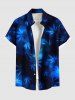 Ombre Maple Leaves Print Plus Size Matching Hawaii Beach Outfit For Couples -  