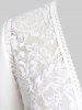 Lace Bolero Cardigan and Cinched Ruched Cross High Low Asymmetric Solid Dress Plus Size Outfit -  