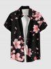Tenue de Plage Tendance Contrastante Imprimé Pétales de Fleurs Grande Taille pour Couples - Noir 