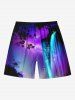 Tenue de Plage en Dégradé de Couleurs à Imprimé Papillons Montagne et Arbres Grande-Taille - Multi-A 