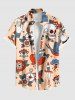 Skull Floral Clock Sword Heart Bird Print Plus Size Matching Hawaii Beach Outfit For Couples -  