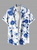 Ombre Flower Leaf Branch Print Plus Size Matching Hawaii Beach Outfit For Couples -  