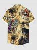 Maillot de Plage Grande Taille Imprimé Gouvernail et Carte de Pirate pour Couples - café lumière 