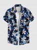 Flowers Leaf Print Plus Size Matching Hawaii Beach Outfit For Couples -  