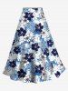 Floral Tropical Leaves Print Plus Size Matching Hawaii Beach Outfit For Couples -  