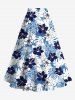 Floral Tropical Leaves Print Plus Size Matching Hawaii Beach Outfit For Couples -  