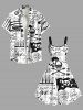 Plus Size Ink Painting Skull Compass Rudder Letter Sailboat Cruise Print Hawaii A Line Tank Dress -  