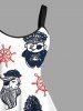 Plus Size Skull Funny Pirate Rudder Cruise Print Hawaii A Line Tank Dress -  