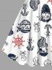 Robe Feuille de Pirate Amusant et Dessin Animé Imprimés de Grande Taille - Blanc S