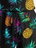Plus Size Colorful Pineapple Print Hawaii Drawstring Pocket Jumpsuit -  
