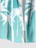 Plus Size Coconut Tree Dip Dye Ombre Print Hawaii Button Pocket Shirt For Men -  