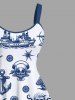Plus Size Skulls Pirate Ship Anchor Cruise Print Hawaii Tank Dress -  