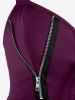 Plus Size Lace Up Zipper Crisscross Handkerchief Tank Top -  
