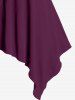Plus Size Lace Up Zipper Crisscross Handkerchief Tank Top -  
