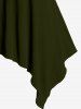 Plus Size Lace Up Zipper Crisscross Handkerchief Tank Top -  