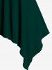 Plus Size Lace Up Zipper Crisscross Handkerchief Tank Top -  
