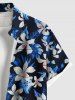 Plus Size Flowers Leaf Print Buttons Pocket Hawaii Shirt For Men -  
