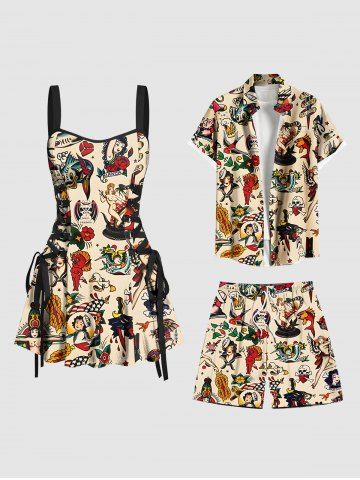 Costume de Plage Sirène Grande Taille Imprimé Saint-Valentin