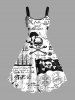 Ink Painting Skull Compass Rudder Letter Sailboat Cruise Print Plus Size Matching Hawaii Beach Outfit For Couples -  