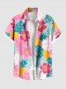 Tenue de Plage Feuille D'Ananas Fleur Imprimés de Grande Taille pour Couples - Rose clair 