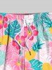 Tenue de Plage Feuille D'Ananas Fleur Imprimés de Grande Taille pour Couples - Rose clair 