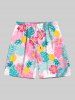 Tenue de Plage Feuille D'Ananas Fleur Imprimés de Grande Taille pour Couples - Rose clair 